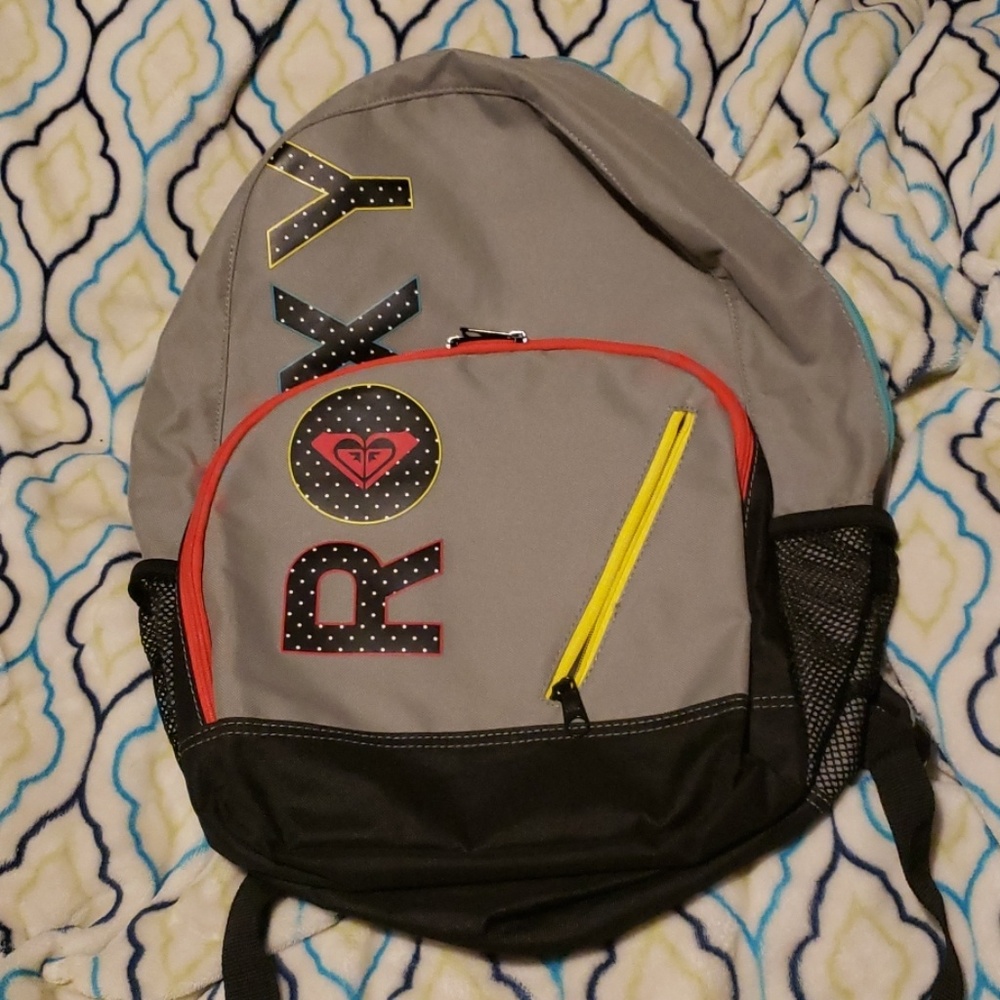 ROXY gray and black backpack